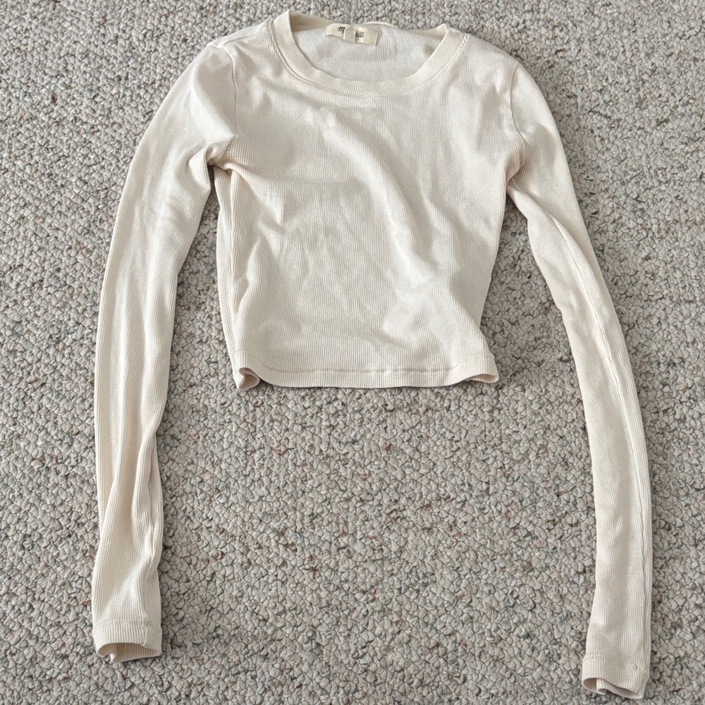 Madewell Cream Long Sleeve Tee